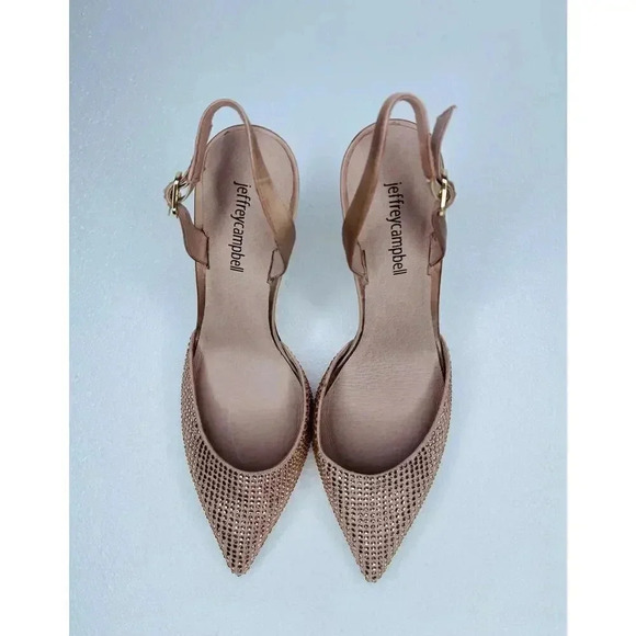 Jeffrey Campbell Zivote slingback pump heels size 8.5 embellished - Picture 4 of 11